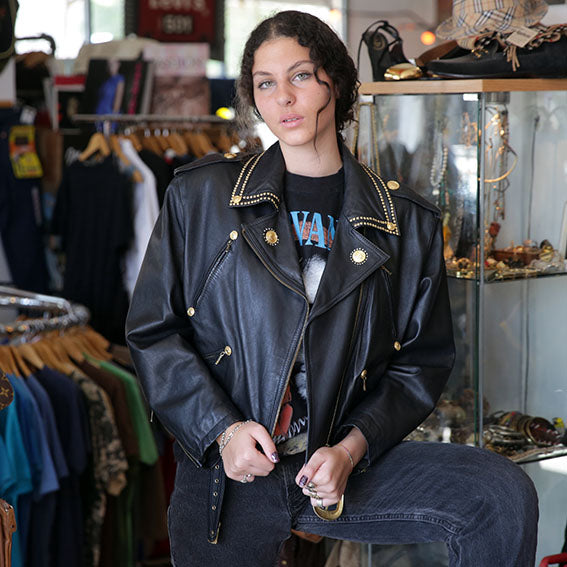 Vintage  Boho Leather Jacket - Seekers Vintage - vintage clothing store on Tel Aviv